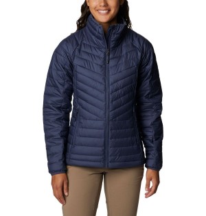 Navy Columbia Powder Lite II Full Zip Women's Puffer Jacket | 95412WPSM