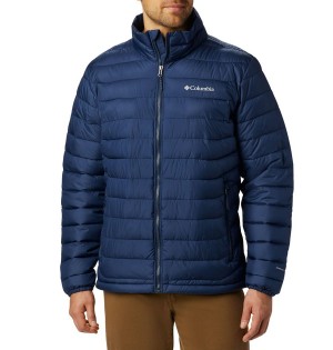 Navy Columbia Powder Lite Insulated Men's Puffer Jacket | 16704RYWA