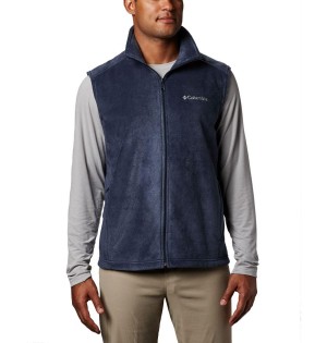 Navy Columbia Steens Mountain Fleece Men's Vest | 34275EJOA