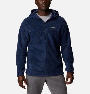 Navy Columbia Steens Mountain Full Zip Hoodie Men's Fleece Jacket | 59706YHNF