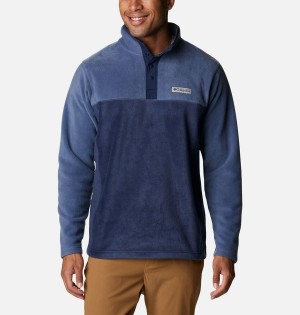 Navy Columbia Steens Mountain Half Snap Fleece Men's Pullover | 32418CWKY