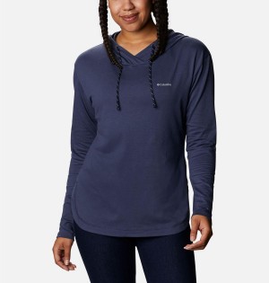 Navy Columbia Sun Trek Pullover Women's Hoodie | 75128QOVN