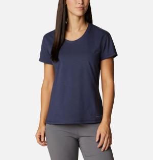 Navy Columbia Sun Trek Women's T-Shirt | 47129GQHY