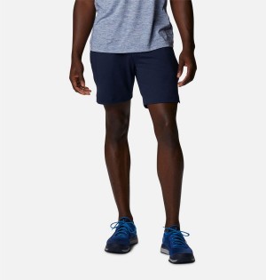 Navy Columbia Tech Trail Knit Men's Shorts | 38415MUXI