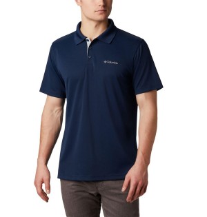 Navy Columbia Utilizer Men's Polo Shirt | 78053HPMF