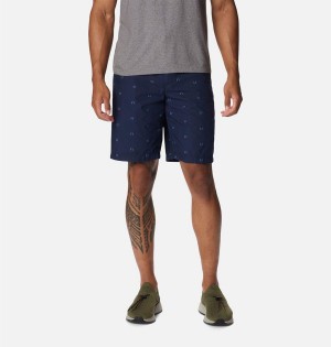 Navy Columbia Washed Out Printed Men's Shorts | 89632ZFSP