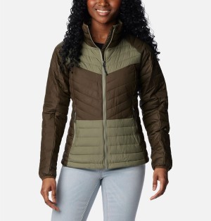 Olive Columbia Powder Lite II Full Zip Women's Puffer Jacket | 79462KDRY