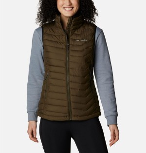 Olive Columbia Powder Lite Women's Vest | 18245GNTB