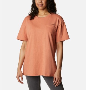 Orange Columbia Break It Down Women's T-Shirt | 19762HQEI