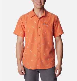 Orange Columbia Captree Island Short Sleeve Men's Shirt | 83941JBMV