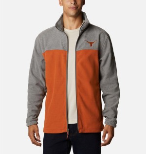 Orange Columbia Collegiate Flanker III - Texas Men's Fleece Jacket | 07584SKFR