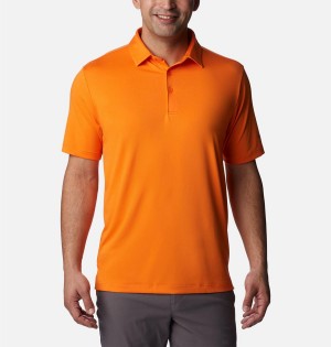 Orange Columbia Drive Golf Men's Polo Shirt | 01782TCLE