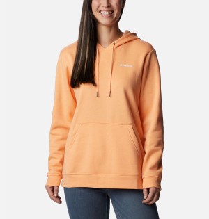 Orange Columbia Logo II Women's Hoodie | 41659XKBU