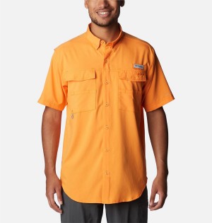 Orange Columbia PFG Blood and Guts IV Woven Short Sleeve Men's Shirt | 24650TCEU