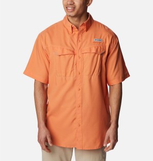 Orange Columbia PFG Low Drag Offshore Short Sleeve Men's Shirt | 32950XRHB