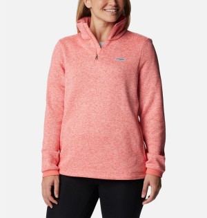 Orange Columbia PFG Reel Cozy Quarter Zip Women's Pullover | 26915DFCT