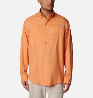 Orange Columbia PFG Tamiami II Long Sleeve Men's Shirt | 52410PXLR