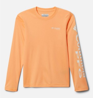 Orange Columbia PFG Terminal Tackle Long Sleeve Kids' T-Shirt | 75469IGZQ