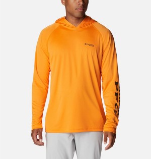 Orange Columbia PFG Terminal Tackle Men's Hoodie | 41927BTXZ