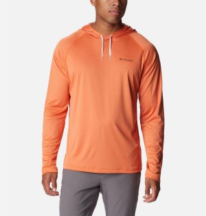 Orange Columbia Summerdry Raglan Long Sleeve Men's Hoodie | 01365ZSGK