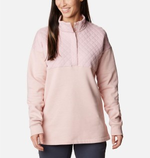 Pink Columbia Hart Mountain Quilted Half Snap Women's Pullover | 53492CBFO