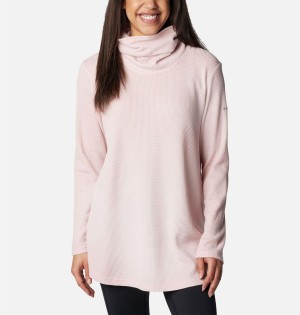 Pink Columbia Holly Hideaway Waffle Cowl Neck Women's Pullover | 53764VZMO