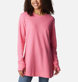 Pink Columbia Holly Hideaway Waffle Tunic Women's Pullover | 96048CQPT