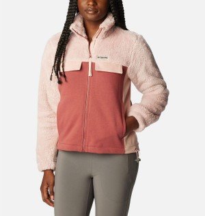 Pink Columbia Lodge Hybrid Sherpa Full Zip Women's Fleece Jacket | 75631VQUD