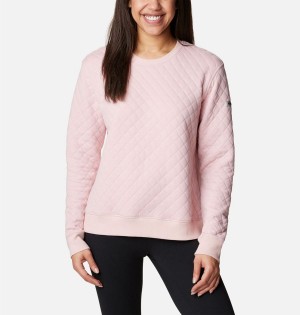 Pink Columbia Lodge Quilted Crew Sweatshirt Women's Pullover | 02967LKDV