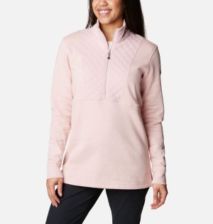 Pink Columbia Lodge Quilted Quarter Zip Tunic Women's Pullover | 85293YWEQ