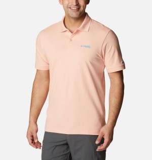 Pink Columbia PFG Bonefish Pique Men's Polo Shirt | 08152UTYM