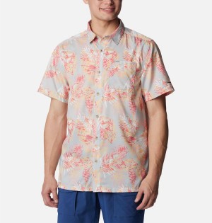 Pink Columbia PFG Super Slack Tide Camp Men's Shirt | 42709QGUN