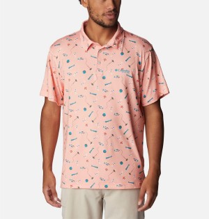 Pink Columbia PFG Super Slack Tide Stretch Men's Polo Shirt | 15962CUPO