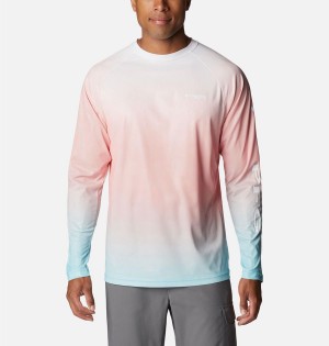 Pink Columbia PFG Terminal Deflector Printed Long Sleeve Men's T-Shirt | 98437ZNXO