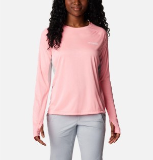 Pink Columbia PFG Tidal Vent Long Sleeve Women's T-Shirt | 60782PLRM