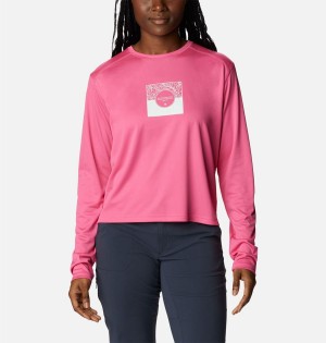 Pink Columbia Summerdry Graphic Long Sleeve Women's T-Shirt | 46328BJUH