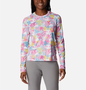 Pink Columbia Summerdry Long Sleeve Printed Women's T-Shirt | 17825IDHC