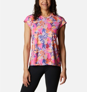 Pink Columbia Summerdry Printed Women's T-Shirt | 38709KYLQ