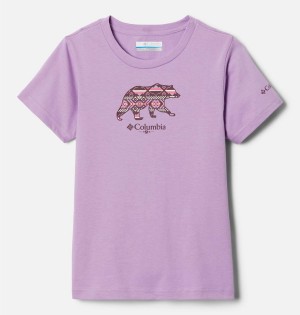 Purple Columbia Bessie Butte Short Sleeve Graphic Kids' T-Shirt | 68570CAQE