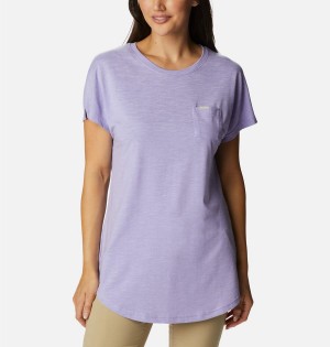 Purple Columbia Cades Cape Women's T-Shirt | 20149EXCB