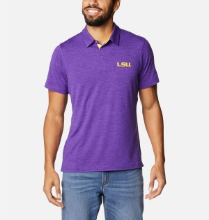 Purple Columbia Collegiate Tech Trail - LSU Men's Polo Shirt | 65801CNGX