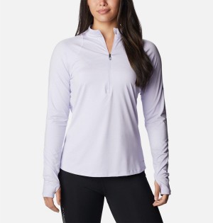 Purple Columbia Endless Trail Half Zip Mesh Long Sleeve Women's Pullover | 20531QUDJ