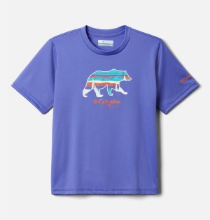 Purple Columbia Grizzly Ridge Short Sleeve Graphic Kids' T-Shirt | 80314ANMO