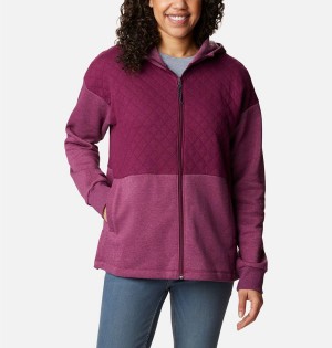 Purple Columbia Hart Mountain Quilted Hooded Full Zip Women's Fleece Jacket | 37401EUSO