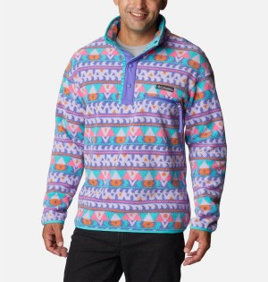 Purple Columbia Helvetia Half Snap Fleece Men's Pullover | 45967NUDS