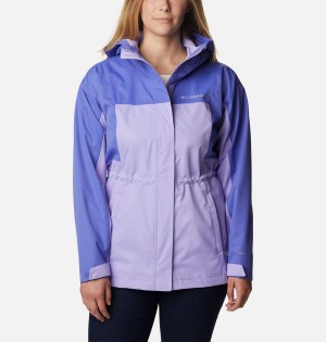 Purple Columbia Hikebound Long Women's Rain Jacket | 45837HXNO