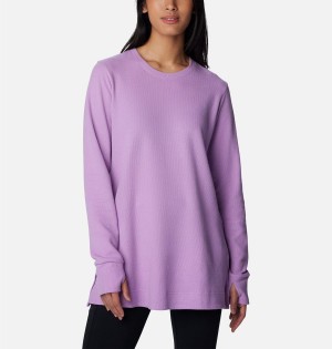 Purple Columbia Holly Hideaway Waffle Tunic Women's Pullover | 86052ZTPF