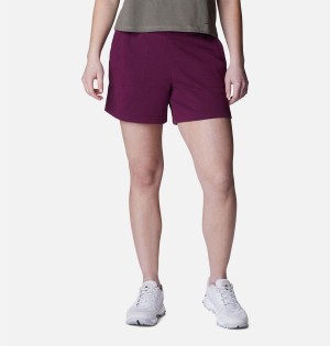 Purple Columbia Mineral Ridge Pull On Women's Shorts | 56840NFXA