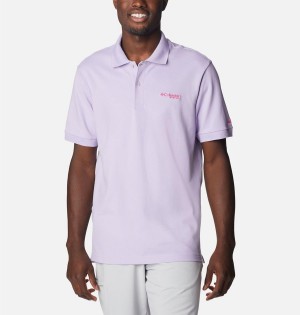 Purple Columbia PFG Bonefish Pique Men's Polo Shirt | 63048PSGD