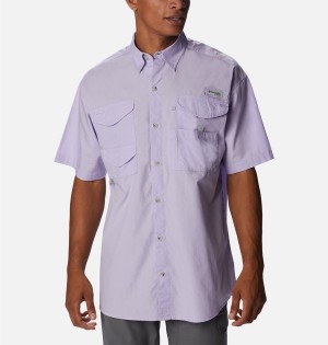 Purple Columbia PFG Bonehead Short Sleeve Men's Shirt | 91456FLOP